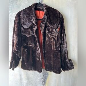 Vintage Dark Brown Fur Coat by Luba, S